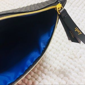[ipsy] Black Faux-Leather Makeup Bag - Brand New!
